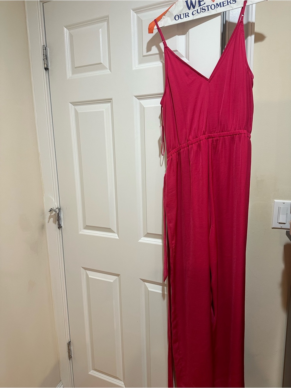 Bar III Fuchsia Sleeveless Wide-Leg Jumpsuit - Picture 4 of 4